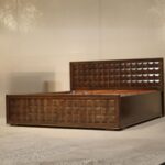 King Bed with Box Storage CNC design Glossy finish