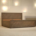 King Bed with Box Storage  CNC design Matte finish - Image 11